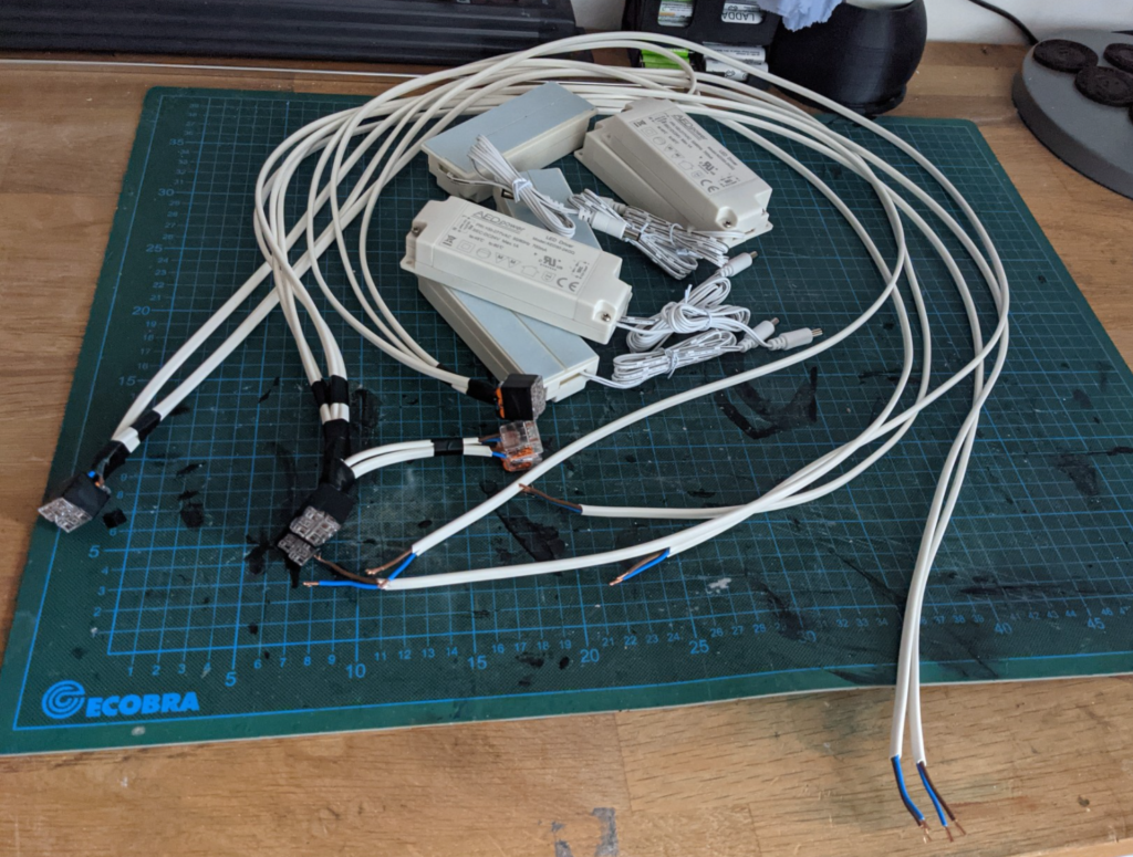 SO many cables needed to be attached and sorted for the ceiling